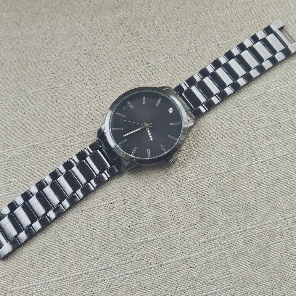 FMD Men Watch Black Tone Analog Wrist Watch